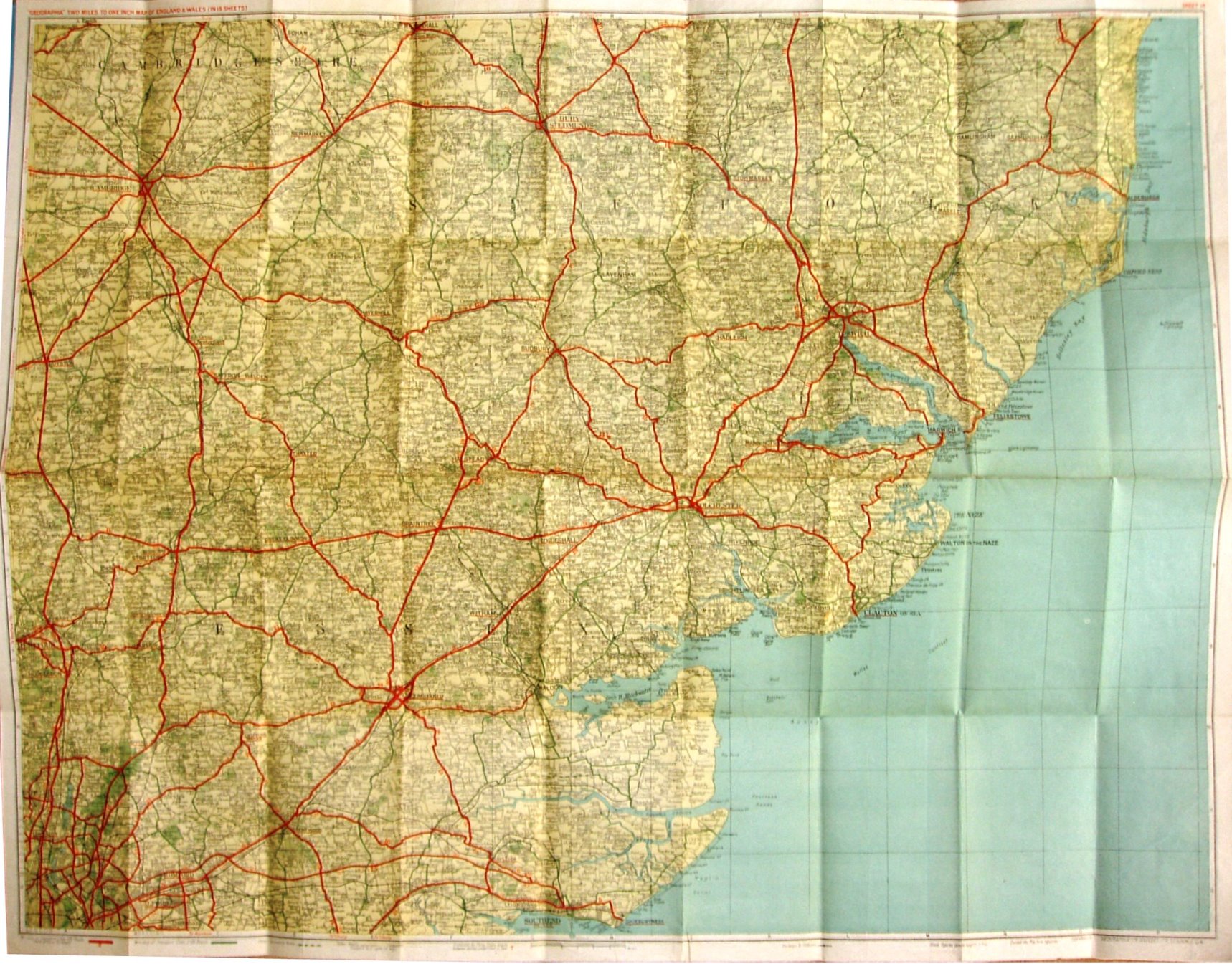 Geographia 2 Miles to the Inch Maps, Sheet 14, 1942
